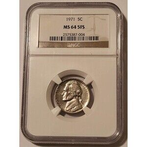 1971 Jefferson Nickel MS64 5FS NGC